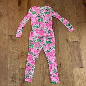 Lilly Pulitzer Vibrant Pink and Green Kids Pajama Set